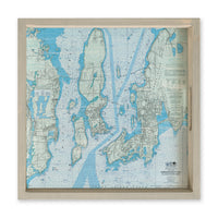 Narragansett Bay Chart Map Serving Tray