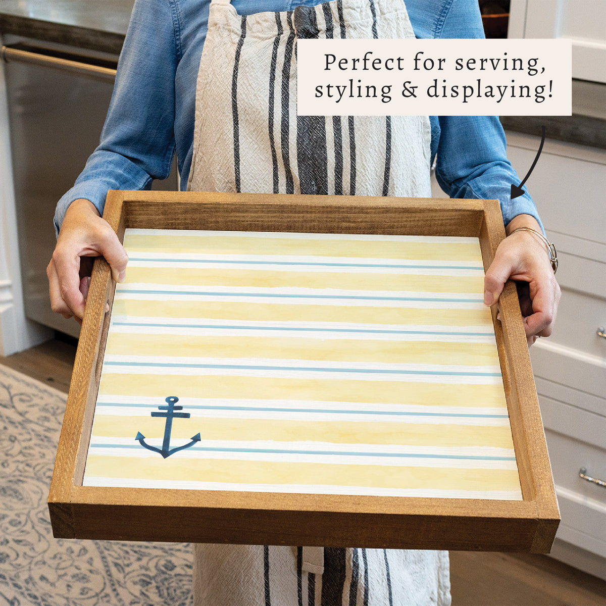 Anchor Stripe Serving Tray