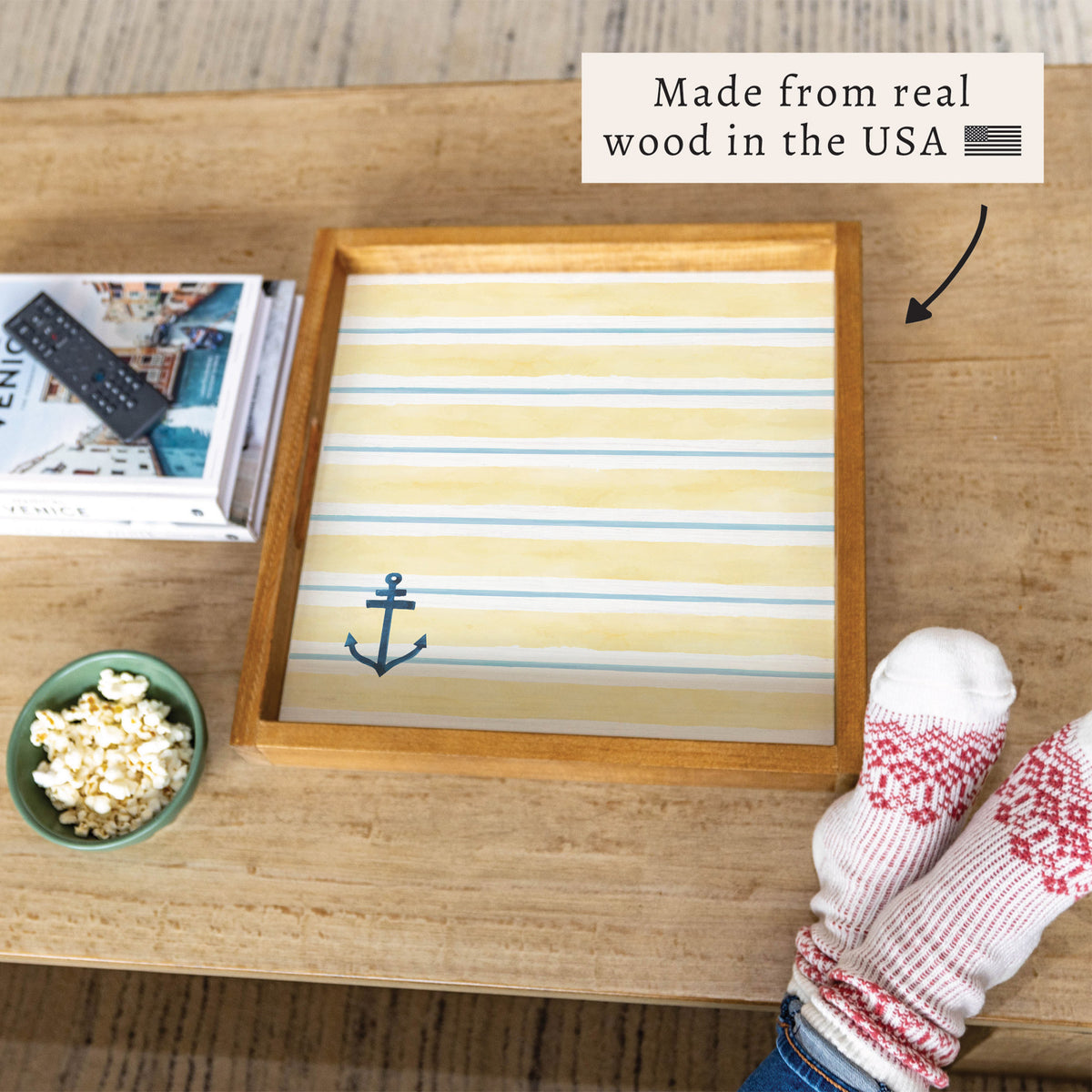 Anchor Stripe Serving Tray