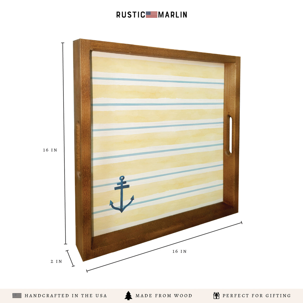 Anchor Stripe Serving Tray