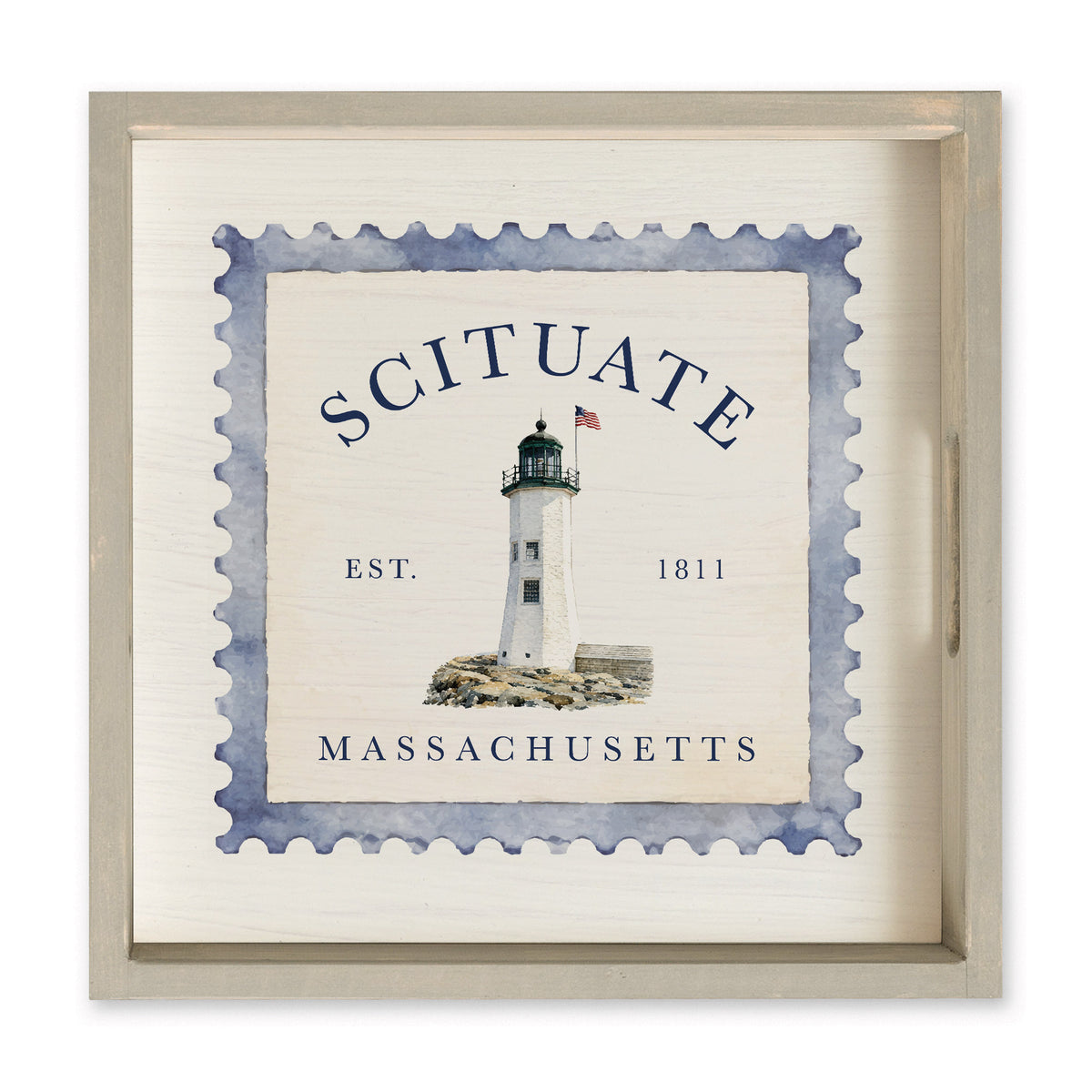 *Scituate Lighthouse Stamp Serving Tray