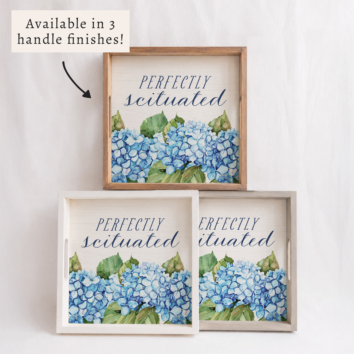 *Perfectly Scituated Hydrangeas Serving Tray
