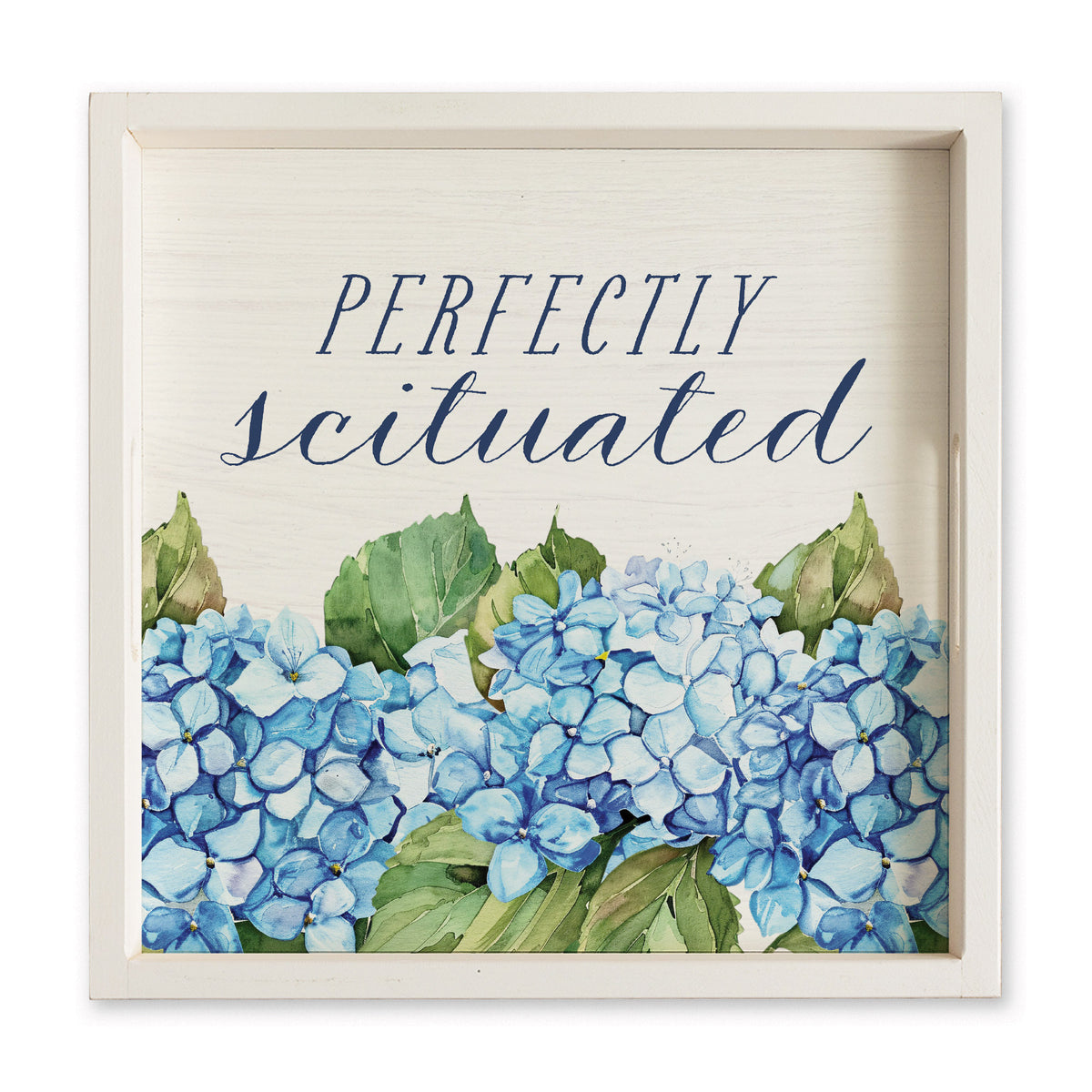 *Perfectly Scituated Hydrangeas Serving Tray