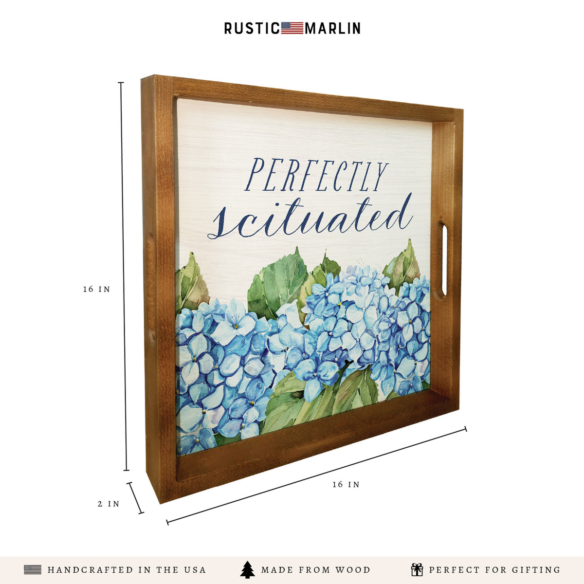 *Perfectly Scituated Hydrangeas Serving Tray