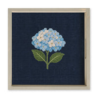 Hydrangea Printed Needlepoint Serving Tray
