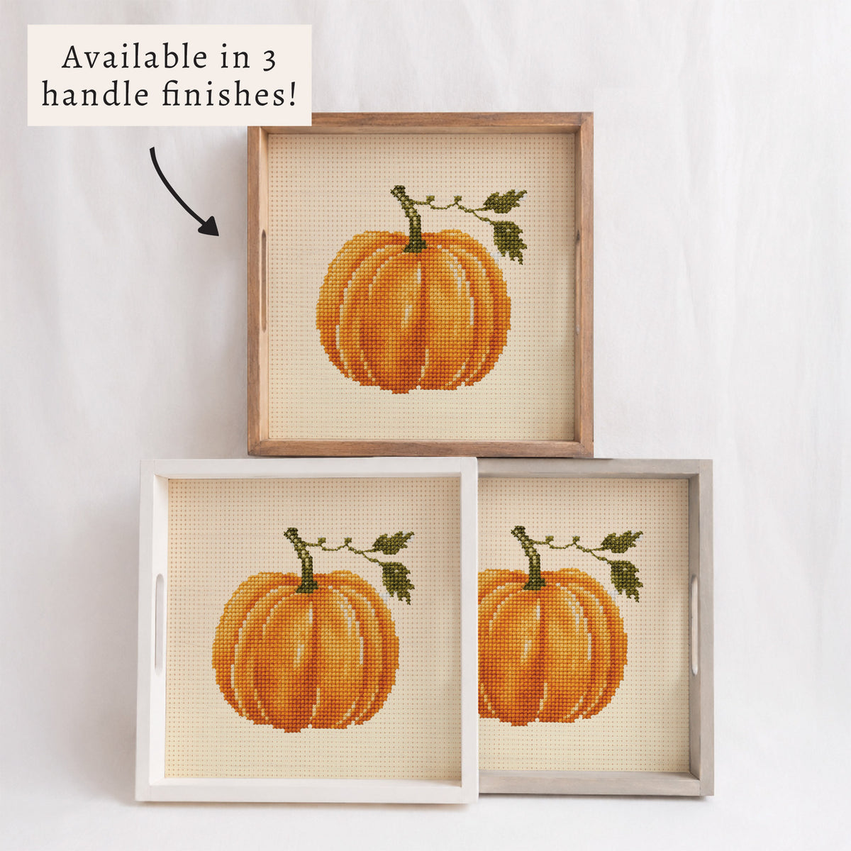 Pumpkin Printed Needlepoint Square Tray