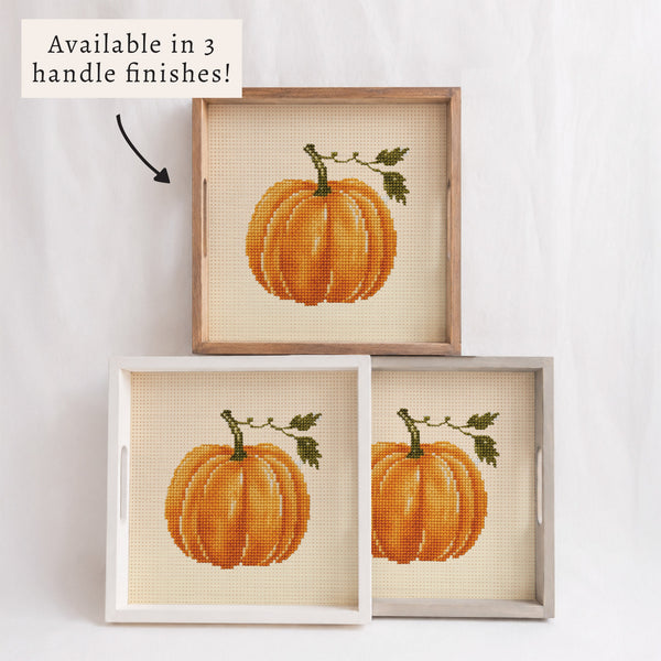 Pumpkin Printed Needlepoint Square Tray