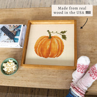 Pumpkin Printed Needlepoint Square Tray