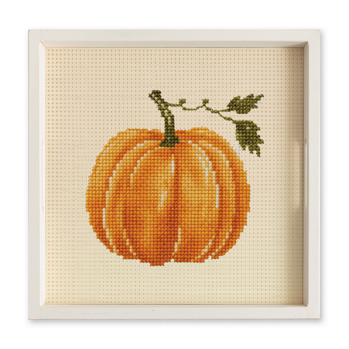 Pumpkin Printed Needlepoint Square Tray