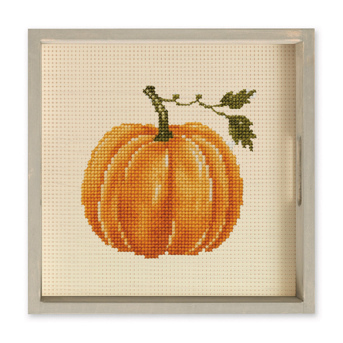 Pumpkin Printed Needlepoint Square Tray