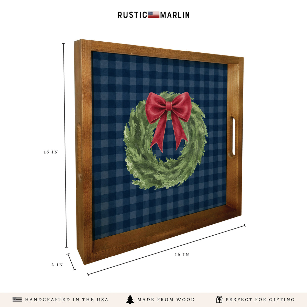 Holiday Wreath Serving Tray