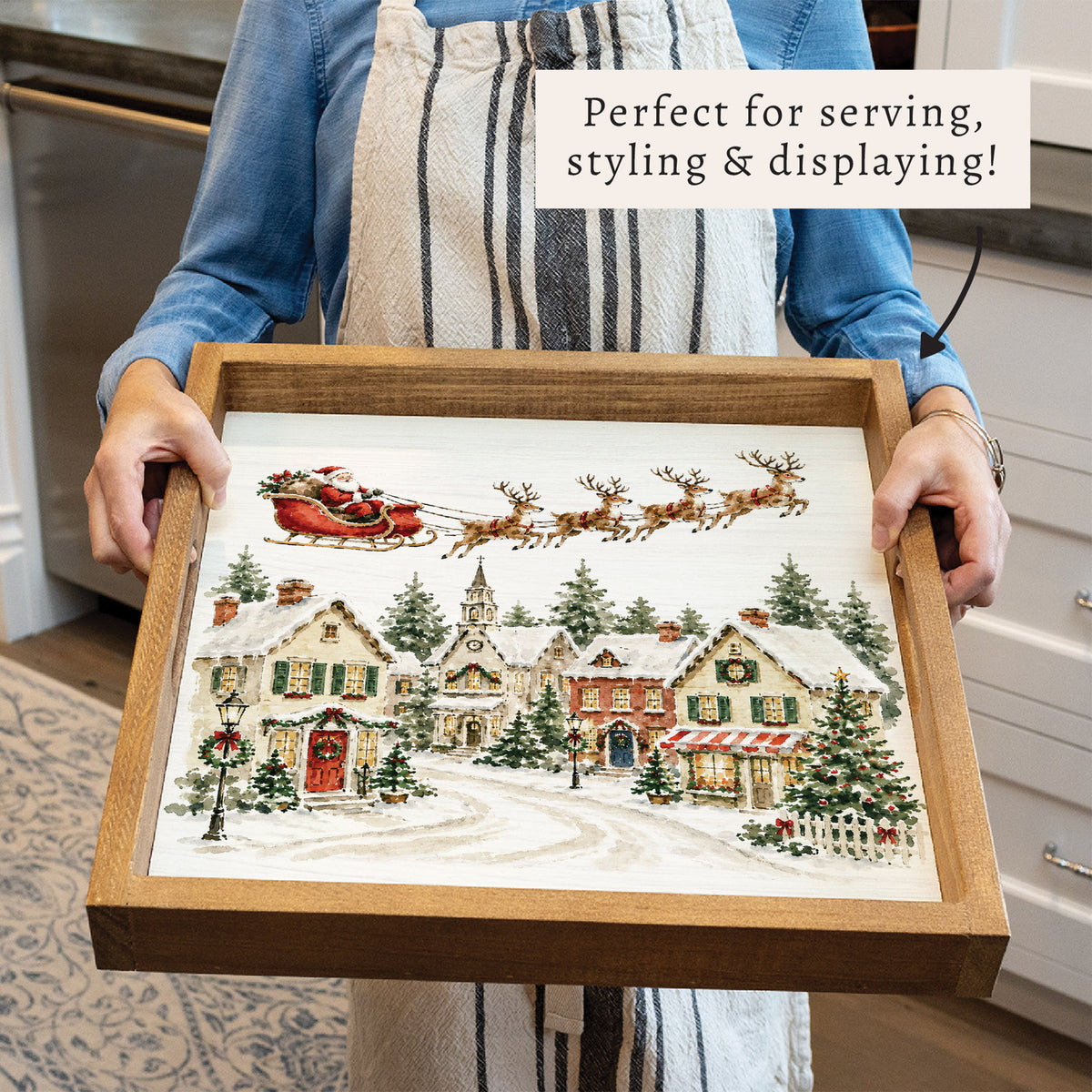 Holiday Village Serving Tray