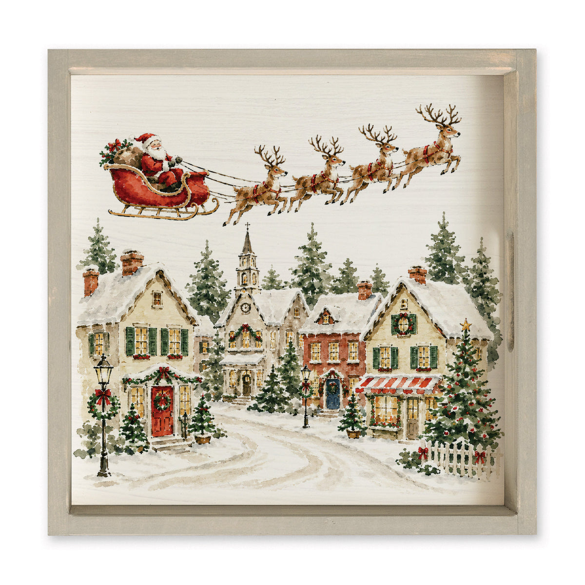 Holiday Village Serving Tray