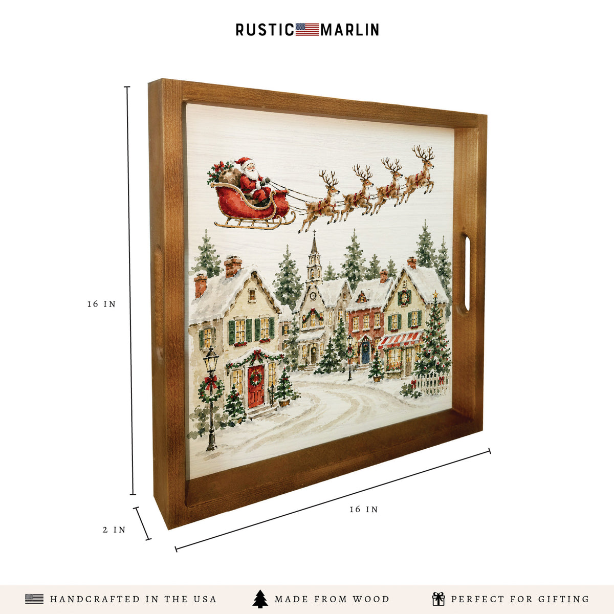 Holiday Village Serving Tray
