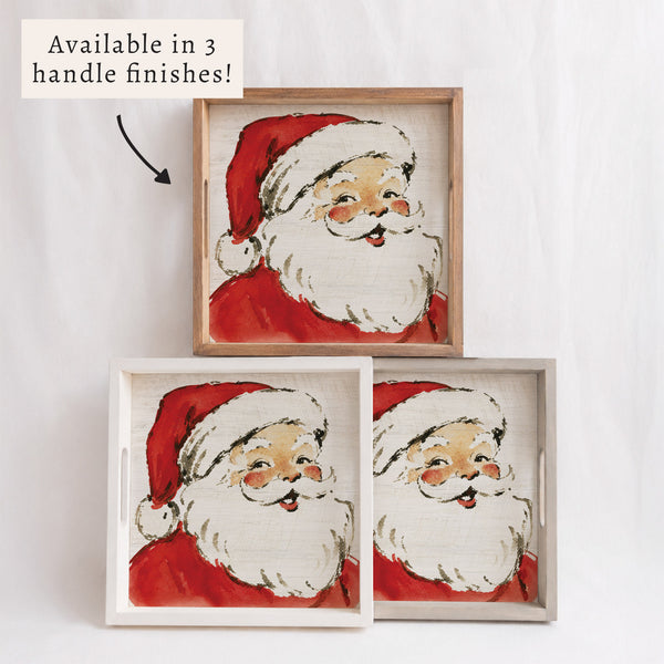 Vintage Santa Face Serving Tray