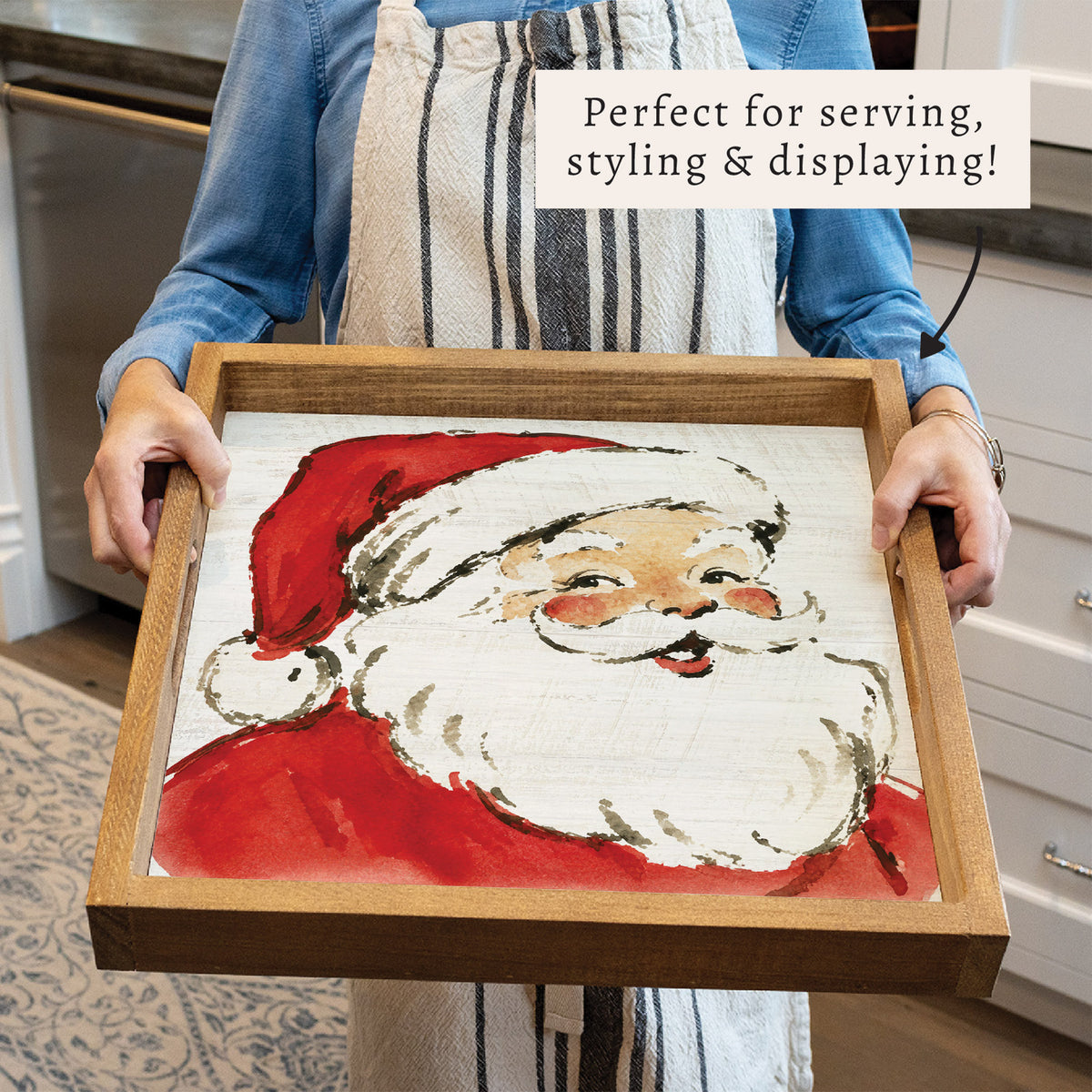 Vintage Santa Face Serving Tray
