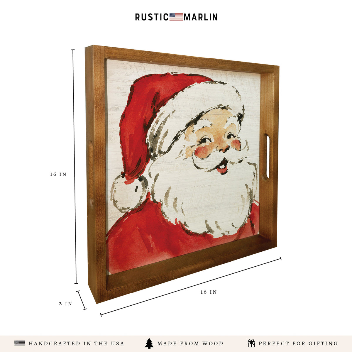 Vintage Santa Face Serving Tray