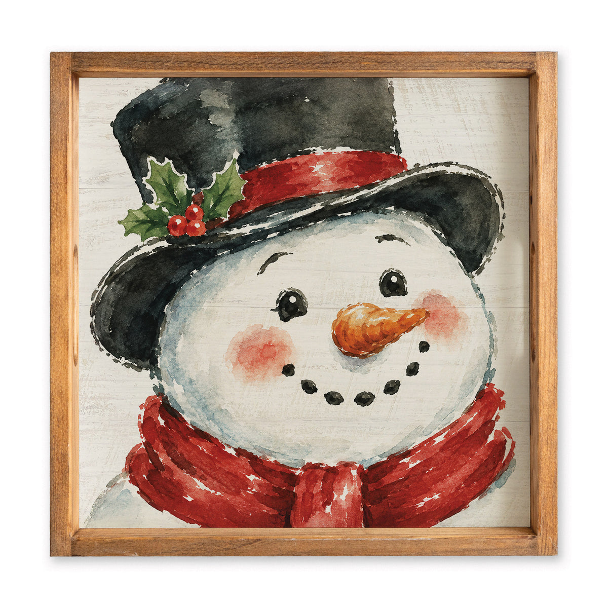 Vintage Snowman Face Serving Tray
