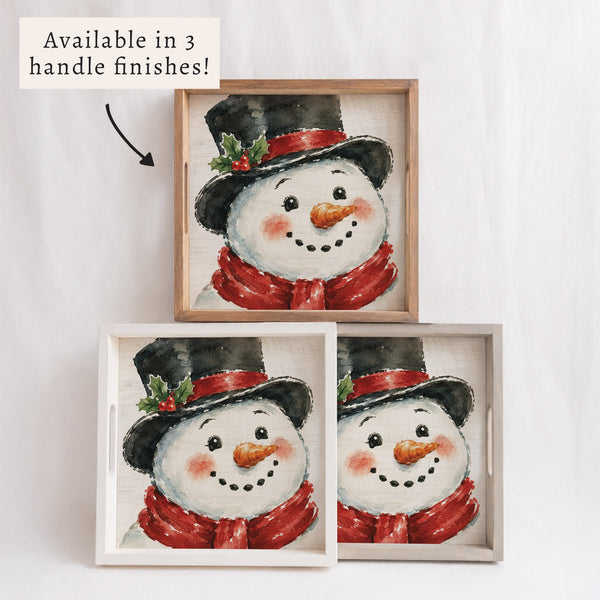 Vintage Snowman Face Serving Tray