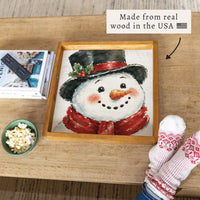 Vintage Snowman Face Serving Tray