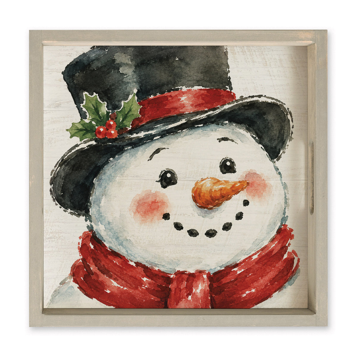 Vintage Snowman Face Serving Tray