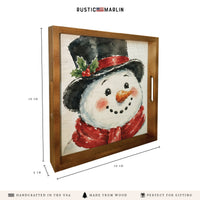 Vintage Snowman Face Serving Tray