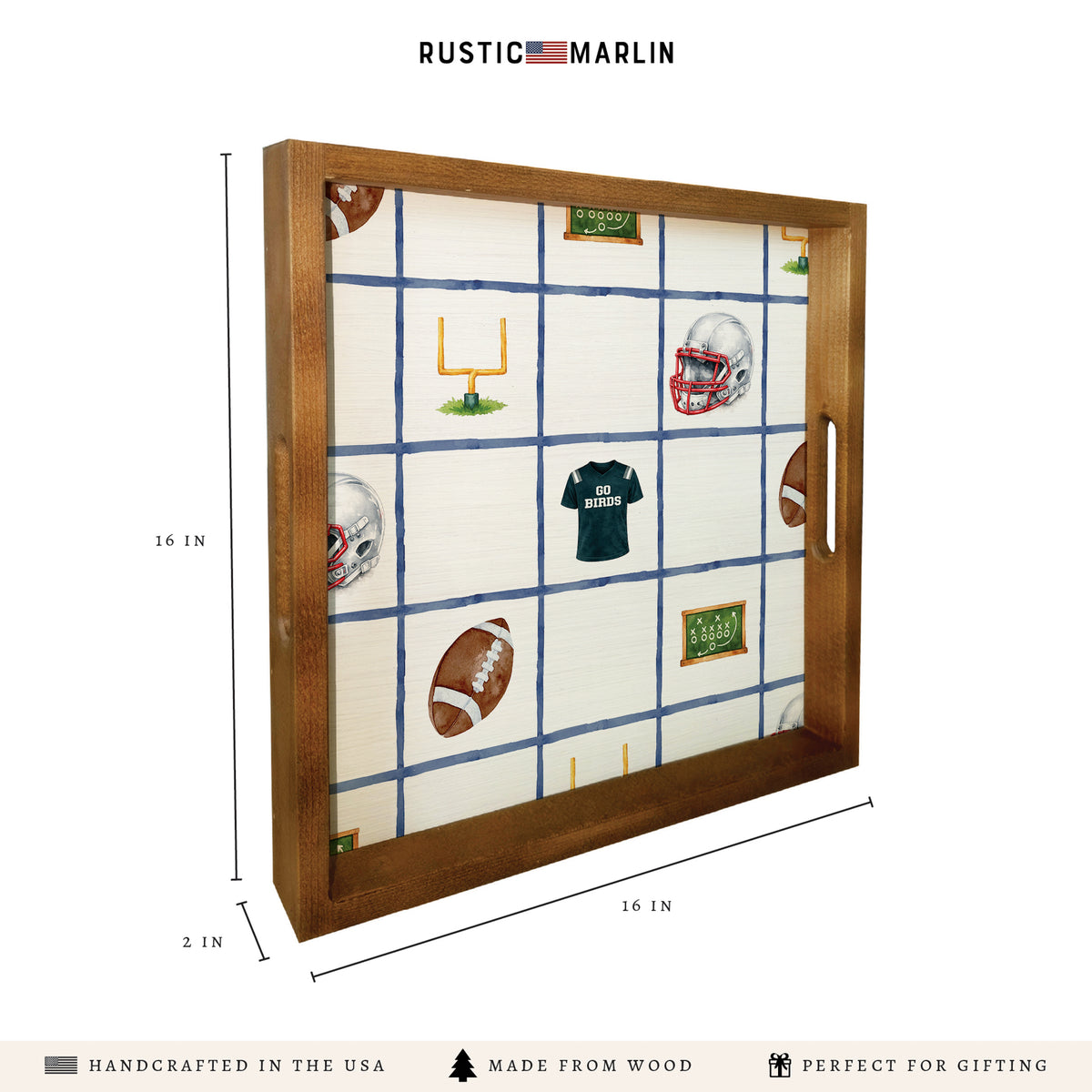 Birds Football Icons Serving Tray