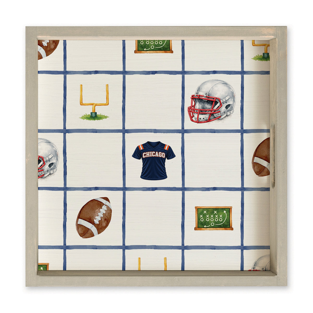 Chicago Football Icons Serving Tray