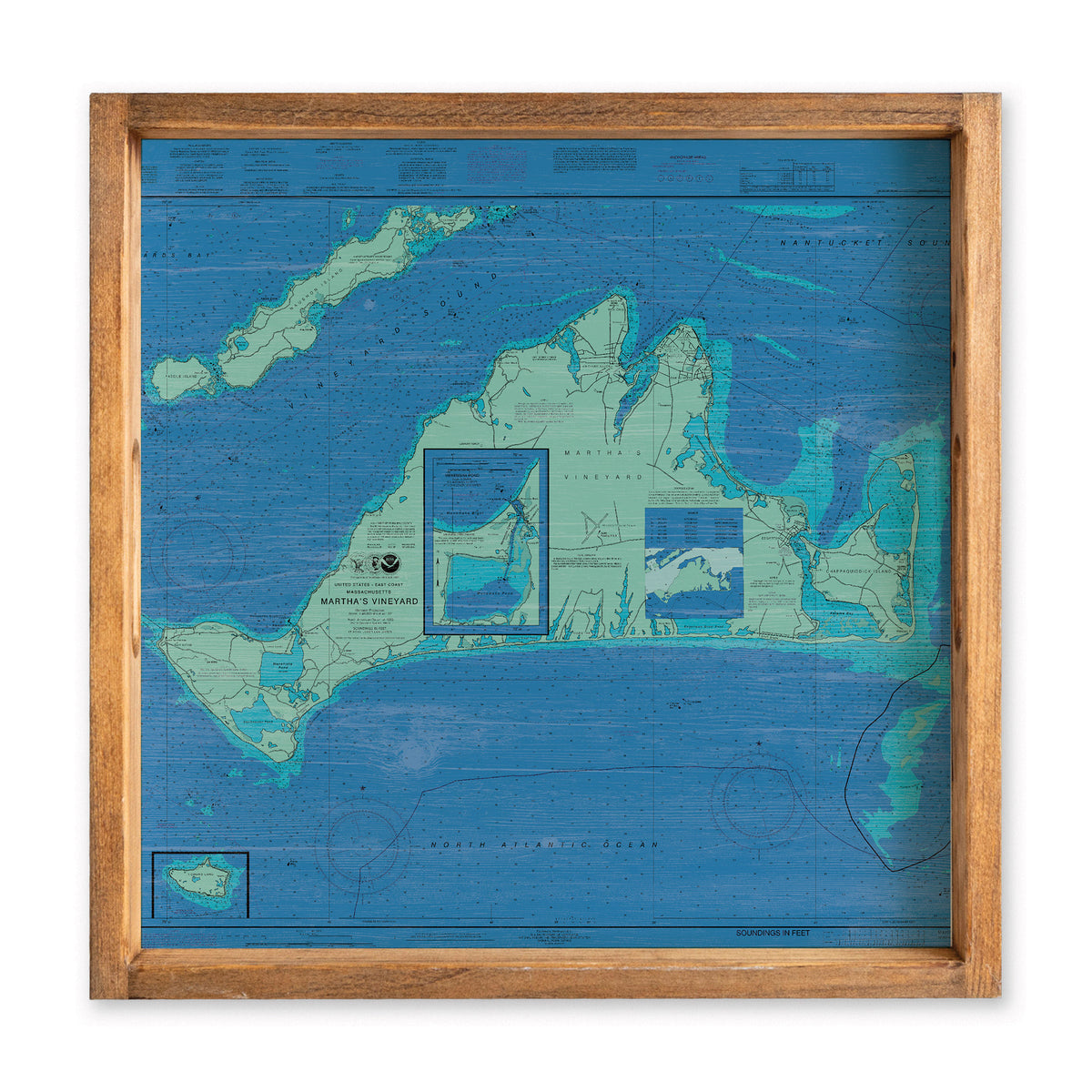 Martha's Vineyard Chart Map Serving Tray
