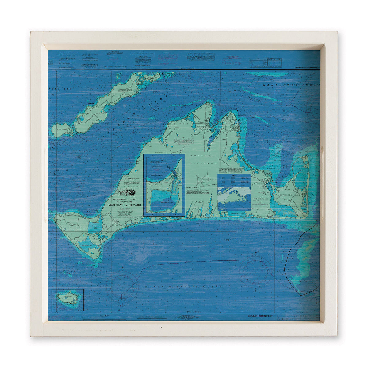 Martha's Vineyard Chart Map Serving Tray
