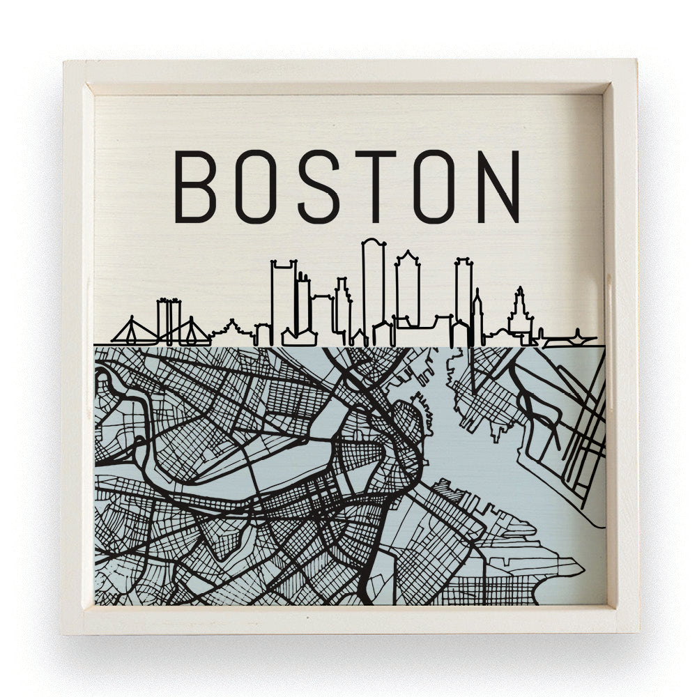Boston City Map Serving Tray