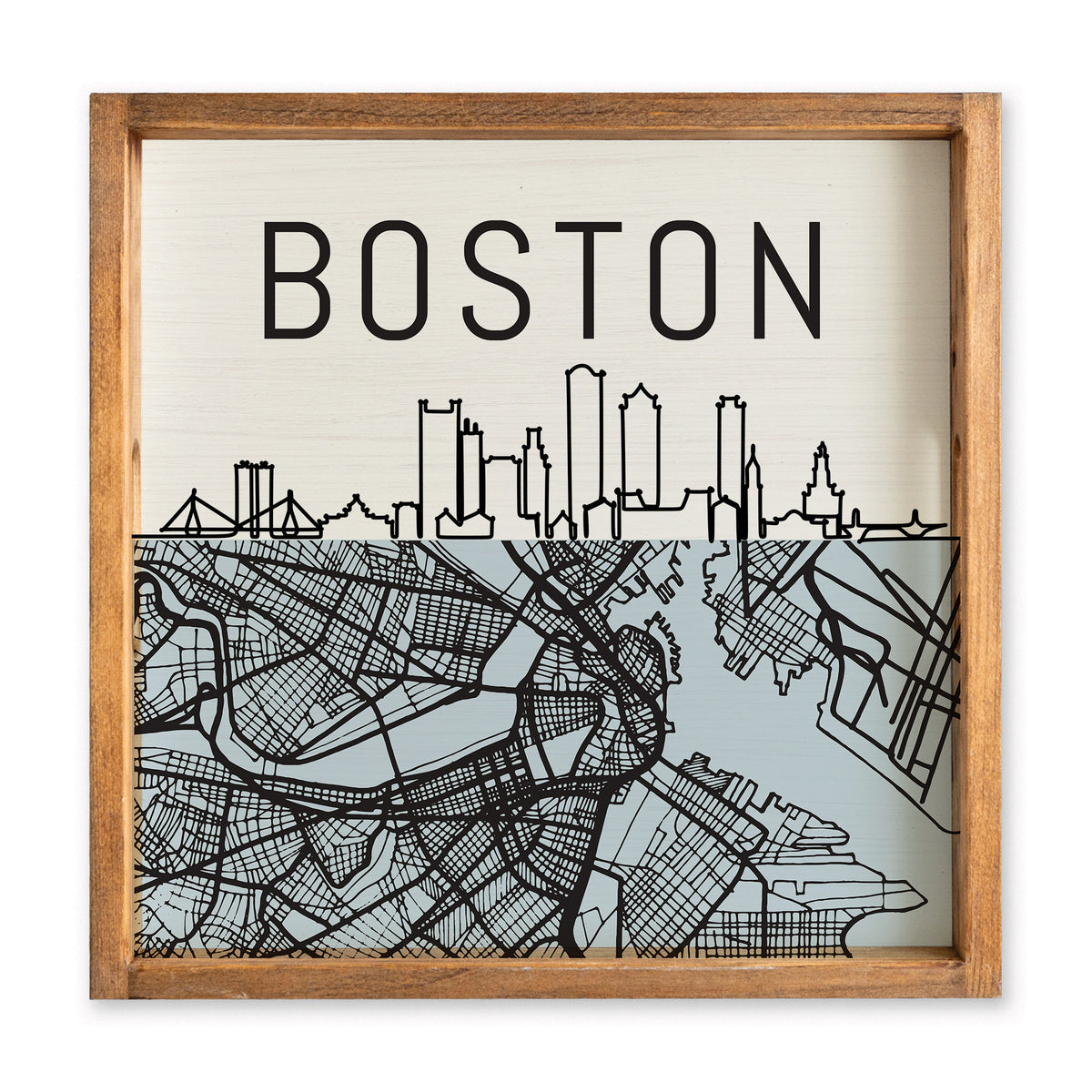 Boston City Map Serving Tray