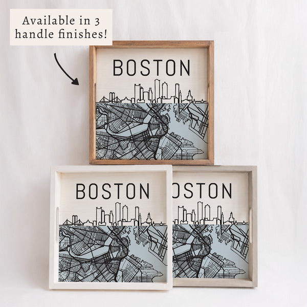 Boston City Map Serving Tray