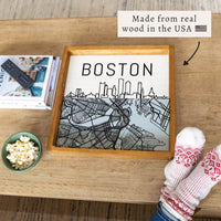 Boston City Map Serving Tray