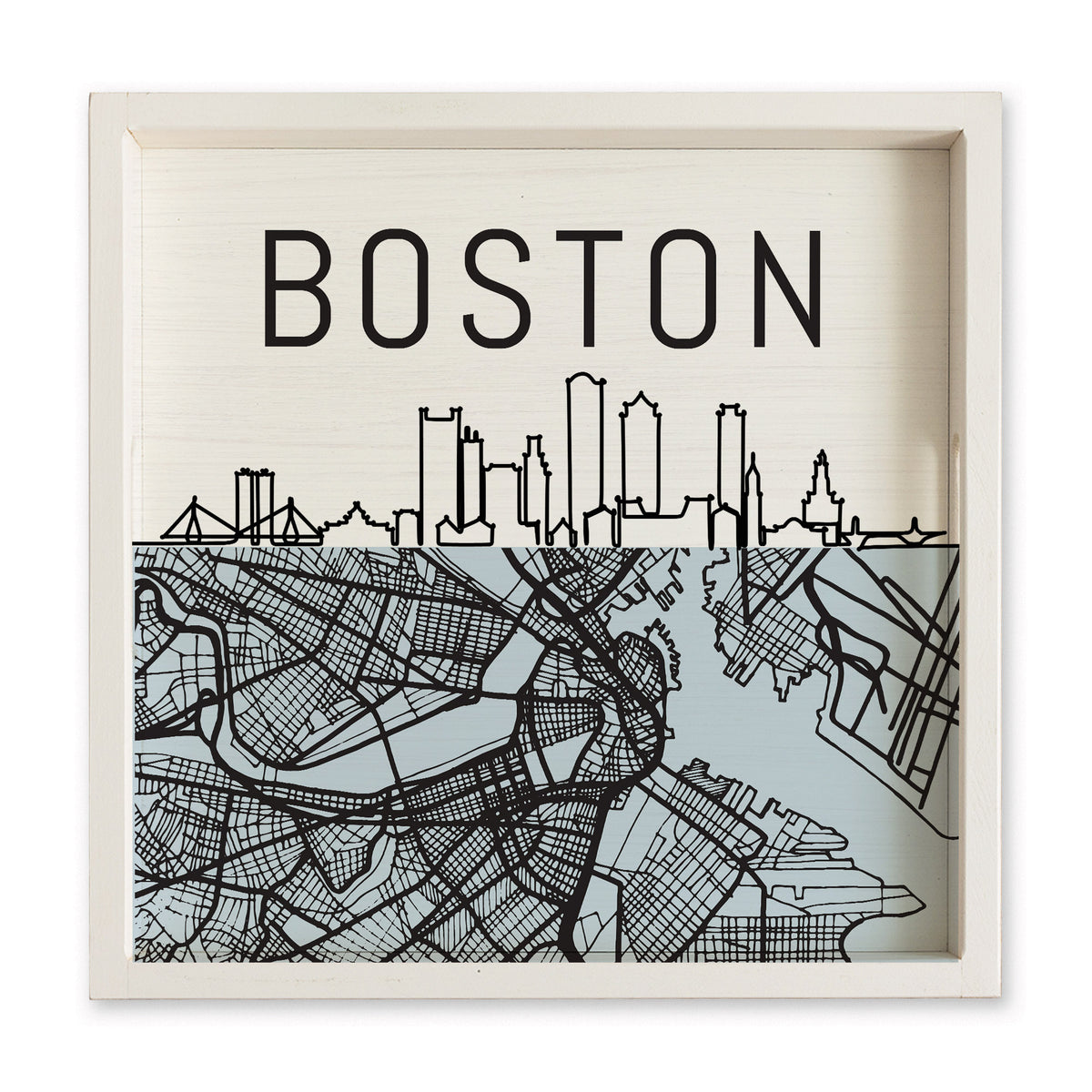 Boston City Map Serving Tray