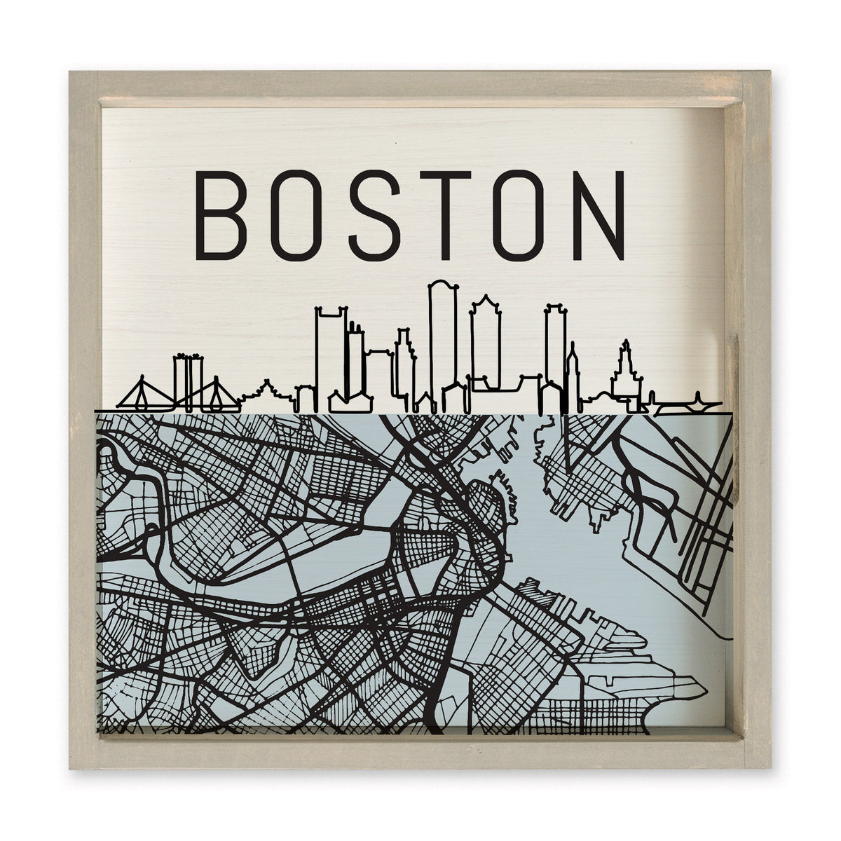 Boston City Map Serving Tray