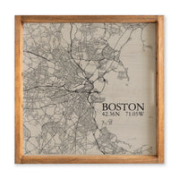 Boston Neutral City Map Serving Tray