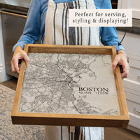 Boston Neutral City Map Serving Tray