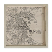 Boston Neutral City Map Serving Tray
