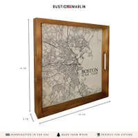 Boston Neutral City Map Serving Tray