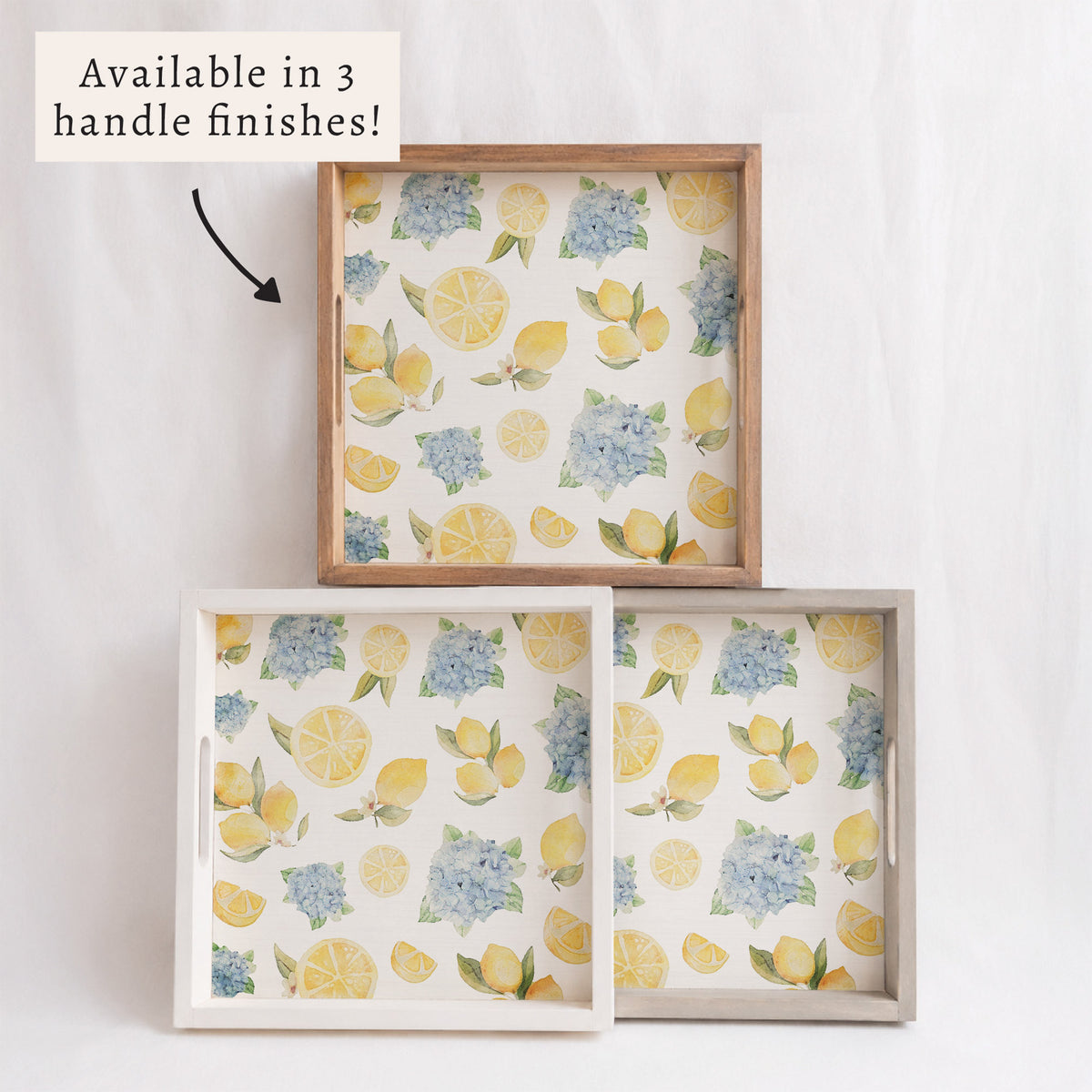 Hydrangea Lemon Serving Tray