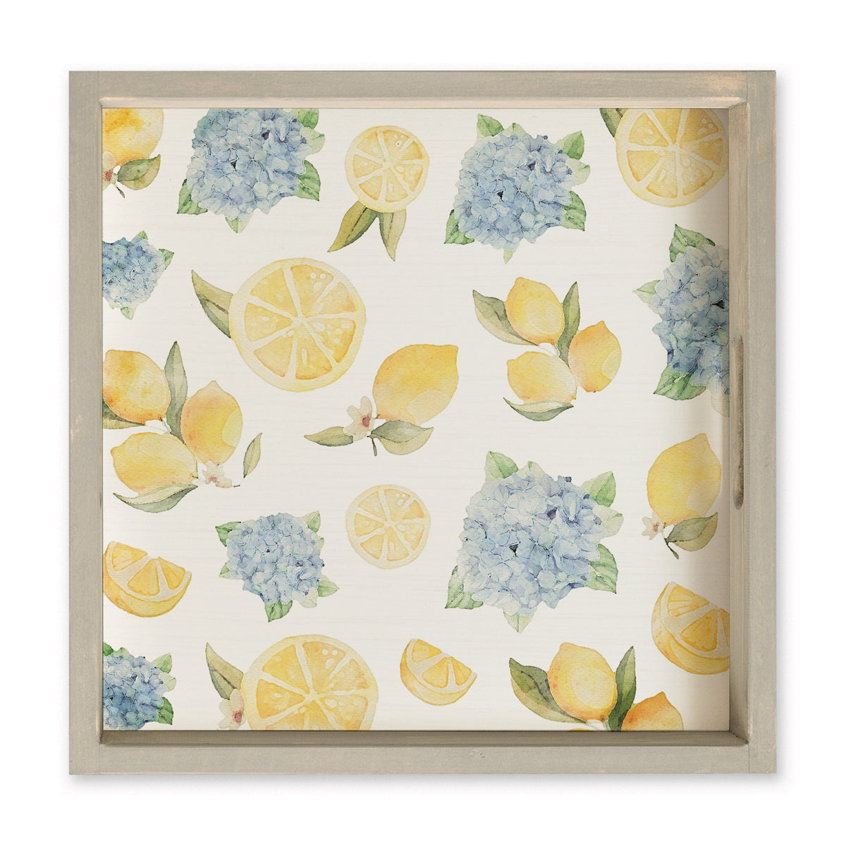 Hydrangea Lemon Serving Tray