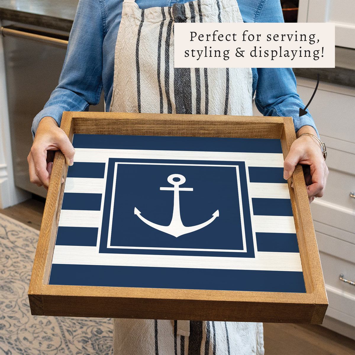 Anchor Stripes Serving Tray