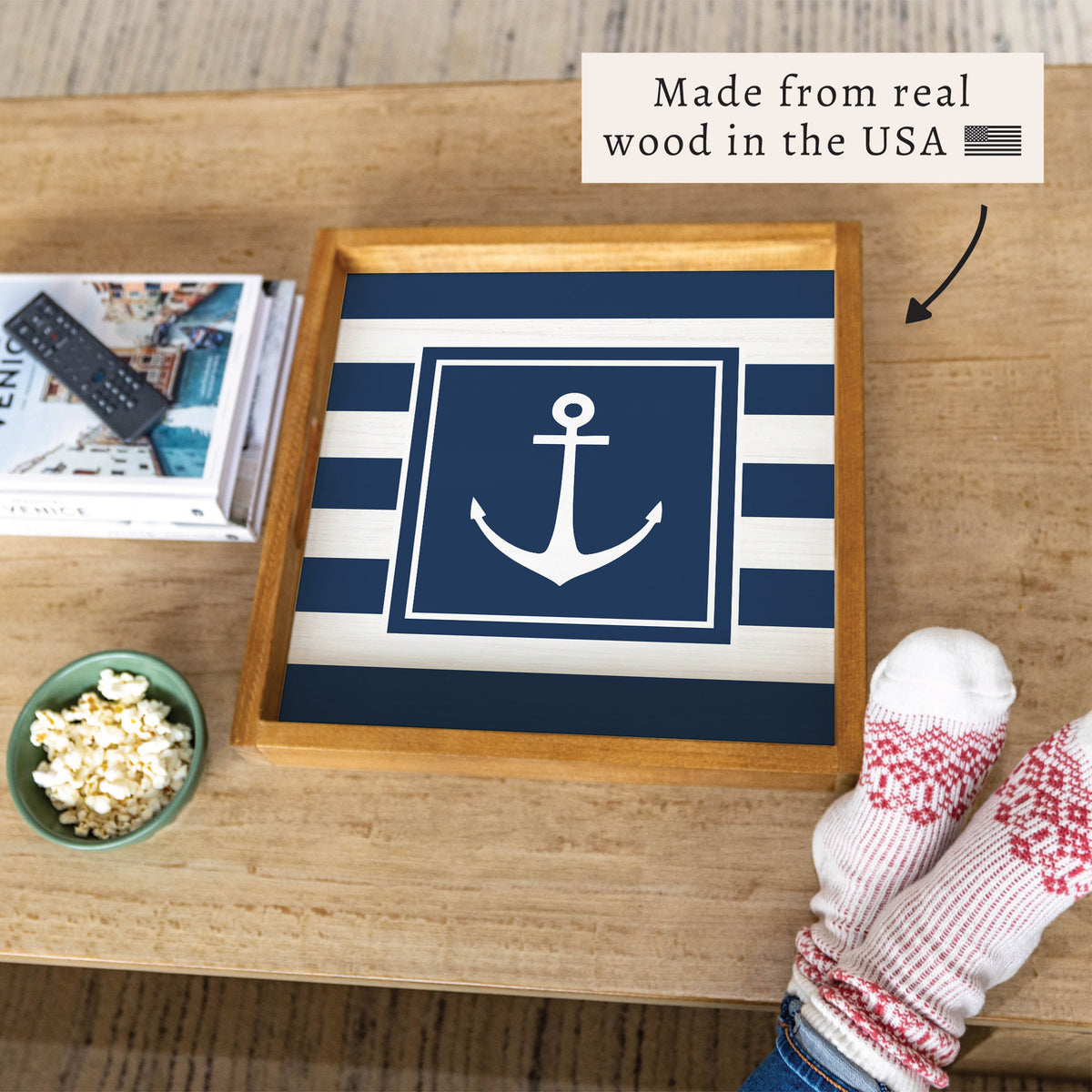 Anchor Stripes Serving Tray