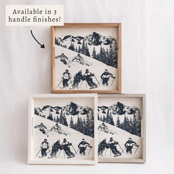Retro Ski Run Serving Tray