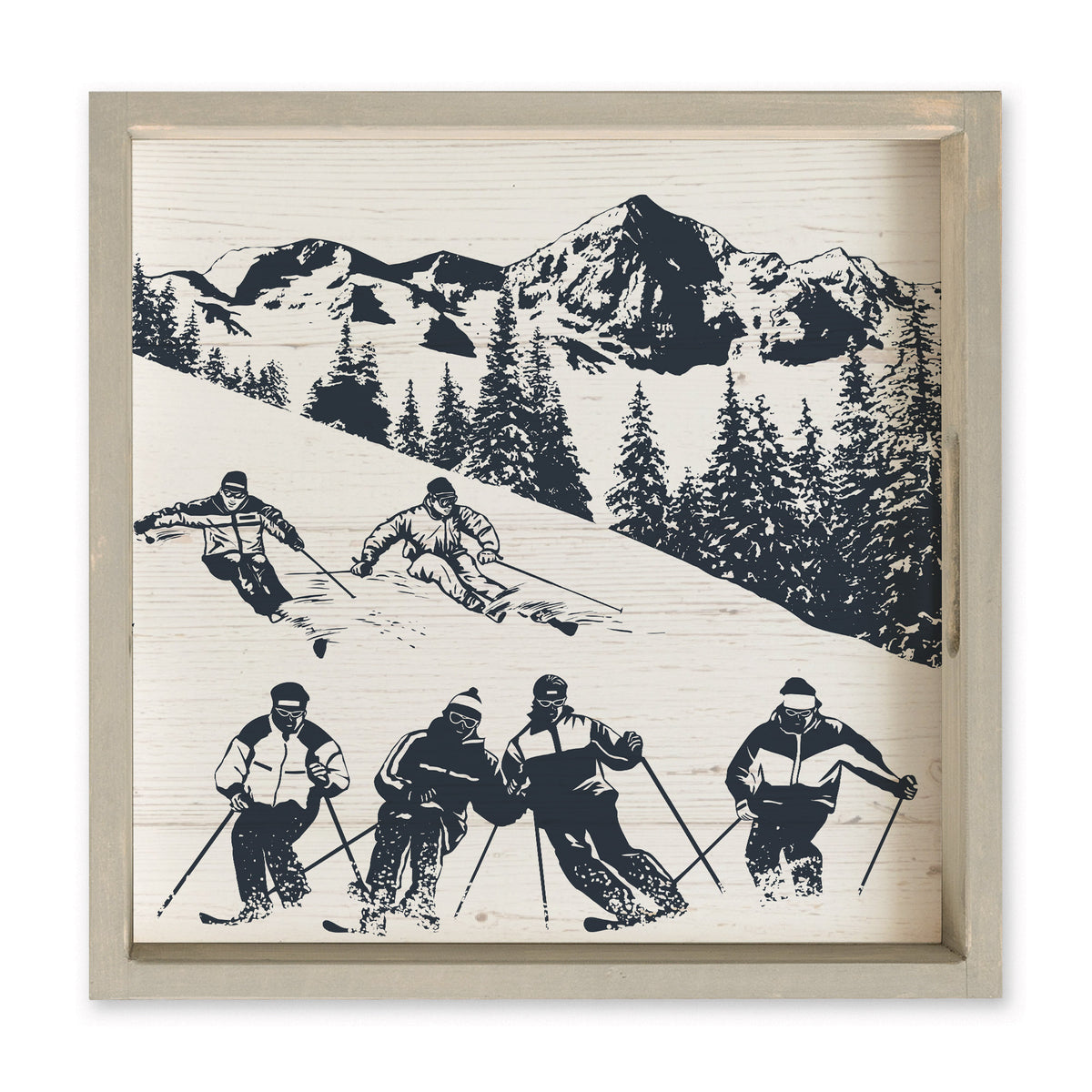Retro Ski Run Serving Tray