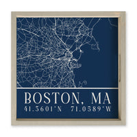 Boston City Grid Coordinates Serving Tray