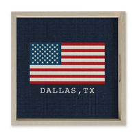 American Flag Printed Needlepoint Personalized Serving Tray