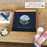 Hydrangea Printed Needlepoint Personalized Serving Tray