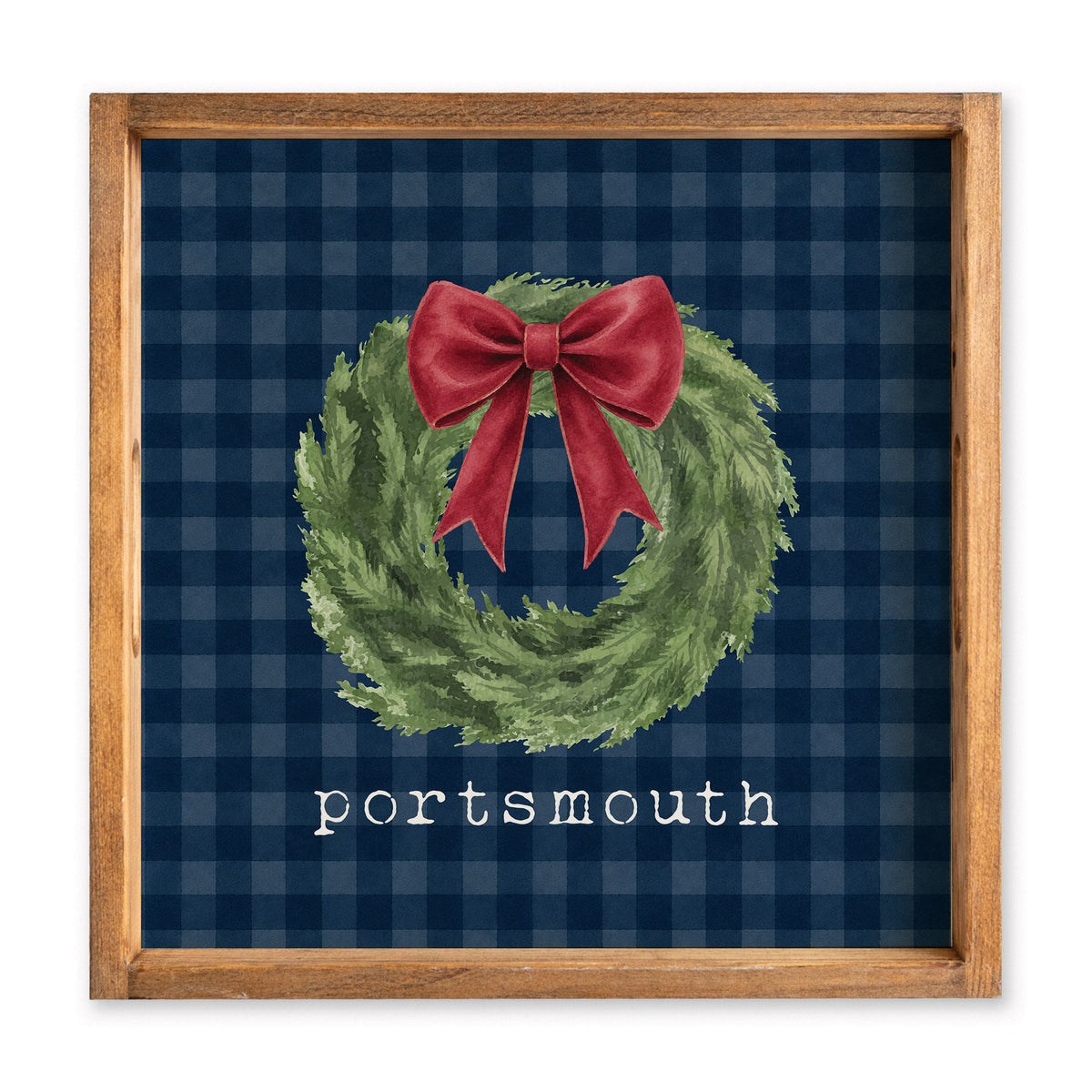 Holiday Wreath Personalized Serving Tray